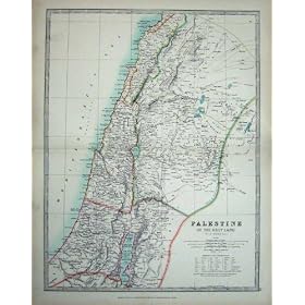 Johnston Atlas 1905 Map Palestine Holy Land Dead Sea