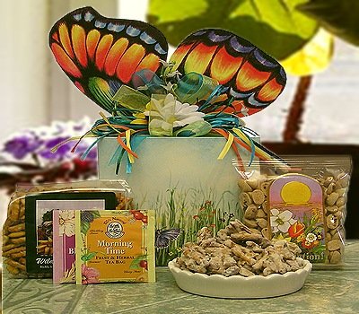 Butterfly Garden Gourment Food Gift Basket by The Treasured Basket