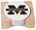 NCAA University Of Michigan Absorbent Coaster Gift Set