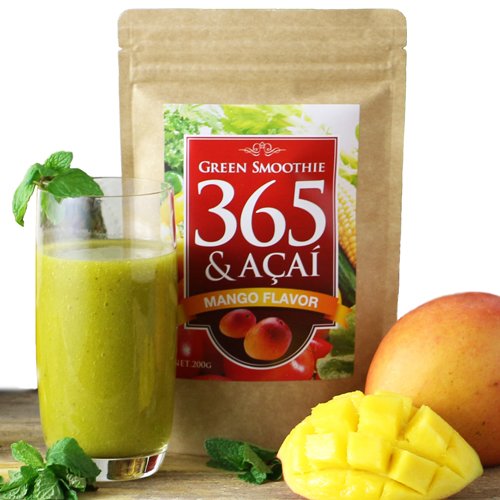 グリーンスムージー365&アサイー、マンゴー味(200g/33回分)活性酵素、乳酸菌1兆個、天然ミネラル グリーンスムージー365&アサイー、マンゴー味(200g/33回分)活性酵素、乳酸菌1兆個、天然ミネラル