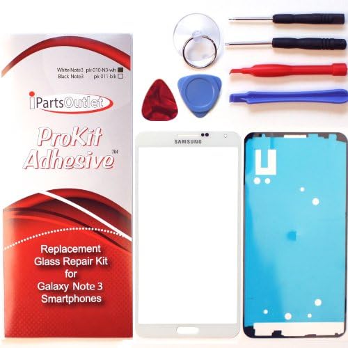 ProKit Adhesive® repair kit for Samsung Galaxy Note IV Note 4 white N9100 Lens Glass Screen Replacement Repair Kit + Prokit Adhesive® + SlyPry® opening tool + Prokit Adhesive® UV Glue