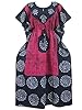 Caftan Kaftan Kimono Sleeve Cotton Pink Blue Batik Printed Lounger Dress Onesize