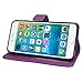 Evecase iPhone 6S Plus Case, Book Style Wallet Folio Leather Case with Credit Card ID Pockets, Stand & Strap for Apple iPhone 6S Plus / 6 Plus 5.5'' Screen Smartphone - Purple