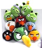 5 Angry Birds + 4 Pigs Plush Toy set + Green bird Doll Total 10 Plush Dolls