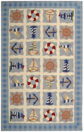 Safavieh Chelsea Collection HK239A-5 Hand-hooked Wool Area Rug, 5-Feet 3-Inch by 8-Feet 3-Inch, Blue