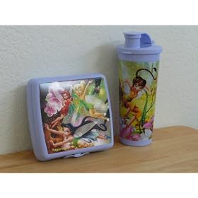 Tupperware Disney Fairies Tumbler and Sandwich Keeper Set. One Each by Tupperware