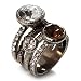 Vintage Wide Band Crystal Cocktail Ring (Clear&Amber)