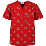 Scrub Dudz San Francisco 49ers Printed Scrub Top Small