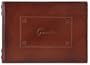 Antique Brown Genuine Italian Leather Guestbook / Journal, Embossed, 7 x 9.5"