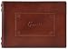 Antique Brown Genuine Italian Leather Guestbook / Journal, Embossed, 7 x 9.5"