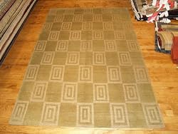 Handmade Tibetan Inca Wool and Silk Rug 6'x9'