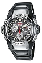 Casio - GS-1100-1AER - Montre G-Shock Radio Piloté - Acier - Quartz Analogique - Chronographe - Fuseaux Horaires - Alarme - Date - Solar - Sport - Bracelet Caoutchouc Noir