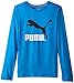 PUMA Boy's 8-20 No 1 Long Sleeve Logo Tee, Sky Blue, Small