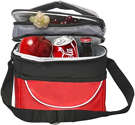 Dual Compartment Insulated Lunch Bag by Sacko (Red)