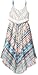 Emily West Girls' Crochet Popover Top with Fringe and Printed Chiffon Dress