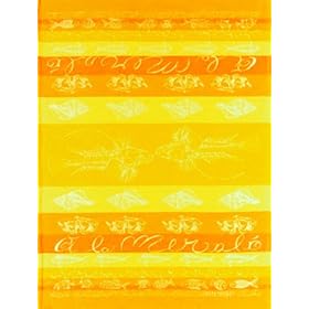 Garnier Thiebaut French Kitchen Towel A la Mer, Jaune (Yellow Sea) 23 x 30 by Garnier Thiebaut