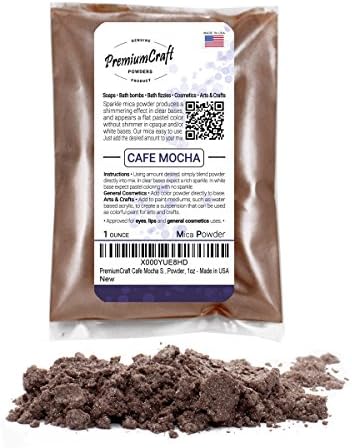 PremiumCraft Cafe Mocha Sparkle Mica Powder, 1oz - Made in USA