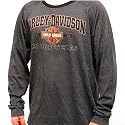 Harley-Davidson® Grey Faded Stretch Ringer Long-Sleeve Tee R768003380