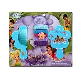  Disney Fairies 7pc Tinkerbell Hair Accessory Set - Tinkerbell Vanity Set - Tinkerbell Hair Set