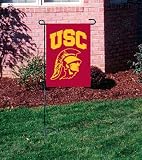 USC TROJANS OFFICIAL LOGO GARDEN FLAG + STAND