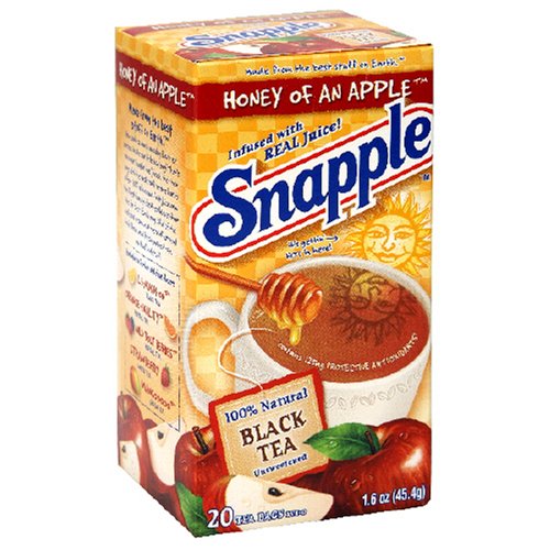 Snapple Honey Of an Apple Black Tea, Tea Bags, 20-Count Boxes (Pack of 12) by Snapple