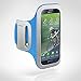 Samsung Galaxy S4 Case, Shocksock [Reflective] [Blue] Samsung Galaxy S4 Armband, Sports Gym Bike Cycle Jogging Armband with Dual Arm-Size Slots and Key Pocket Custom Made for Samsung Galaxy S4 - Blue