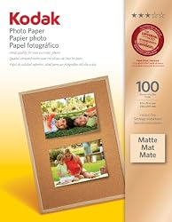 Kodak Matte Photo Paper, 8.5 x 11 Inches, 100 Sheets per Pack (8318164)