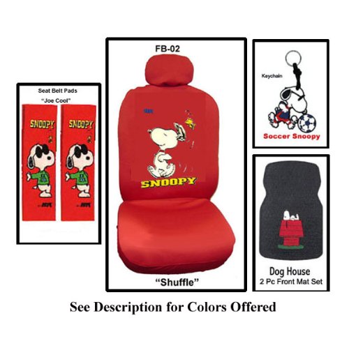 Snoopy Dancing Plus Package 19 - Black Accessories Seat Covers