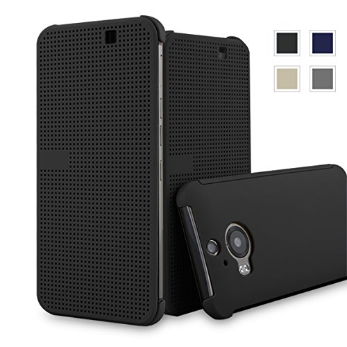 HTC One M9+ dot view case,HTC M9 PLUS Dot View cover(HTC Hima Ultra,HTC Hima Ace Plus,M9pt,) Dot View Cover Flip Protective Case AaBbDdÃ‚Â® Holster (Black)
