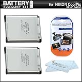 2 Pack Battery Kit For Nikon Coolpix S3100 S4100 S100 Digital Camera Includ ....