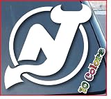 New Jersey Devils Car Window Vinyl Decal Sticker 4" Wide (Color: White)