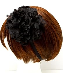 Gothic Rock Punk Black Lace Large Flower Headband