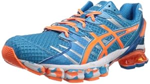 ASICS Men's Gel-Kinsei 4 Running Shoe,Island Blue/White/Flash Orange,9 M US