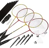 picture of Talbot Torro Attacker 4 Player Badminton Set (4 Rackets, 3 Shuttlecocks & Net & Post Set)