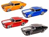 1971 Chevy Chevelle Big Time Muscle 1/24 Mass Set of 4
