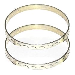 Sterling Silver Bangle Pair Handmade Jewelry Dia 2.5 inches