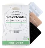 Solutions That Stick Brah! Extender: bra breathing room (3 hook) 3-pack, White Beige Black - One Size