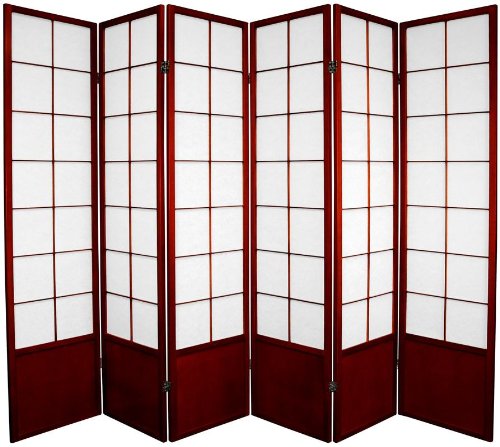 Zen Asian Room Divider in Rosewood Number of Panels: 6