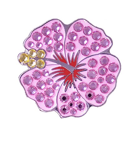 Bella Crystal Collection-USA Pink Hibiscus Hat Clip Set