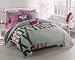 Roxy Pink Gray Graphic Logo Print Teen Girls Duvet Sham Set