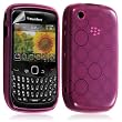 Housse coque �tui en gel pour BlackBerry Curve 8520 motif cercle couleur rose fushia translucide + Film protecteur