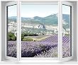 Stickad�co - Sticker Trompe l'oeil - Fen�tre Lavande - 120 X91 cm
