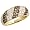 14k Gold Ladies' Dome Diamond Ring w/ Rhodium Accent, w/ 1.00 Carat Brilliant Cut White & Fancy Brown Diamonds, 5/16 in. (8mm) wide, size 6