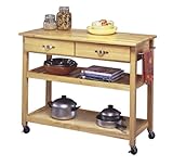 Solid Wood Top Kitchen Cart