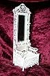 Dollhouse Miniature Victorian White Wire Hall Mirror Dollhouse Miniature