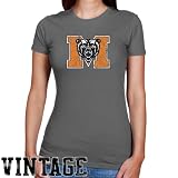 NCAA Mercer Bears Ladies Charcoal Distressed Logo Vintage Slim Fit T-shirt