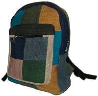 Authentic Soul 100% Organic Wild Hemp Patch Backpack Book Bag. Tan. One Size .