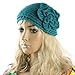 ZEQUK Lady Women Fashion Camellia Warm Soft Wool Crochet Headband Knit Wide Hair Band(Green)