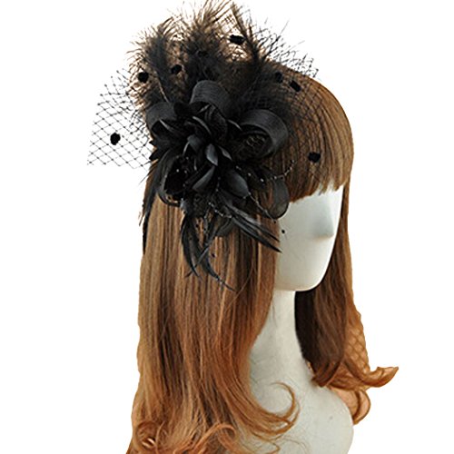 Feather Hair Clip Fascinator Wedding Headwear Bridal Headpiece for Women