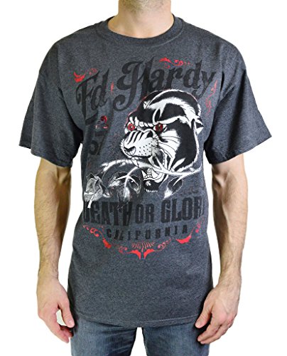 Ed Hardy Men's T Shirt Death and Glory Panther Tee